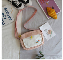 Load image into Gallery viewer, South Korea ins Academy Girls Contrast Messenger Bag Female Student Arts Little Fresh Soft Sister Canvas Bag