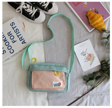 Load image into Gallery viewer, South Korea ins Academy Girls Contrast Messenger Bag Female Student Arts Little Fresh Soft Sister Canvas Bag
