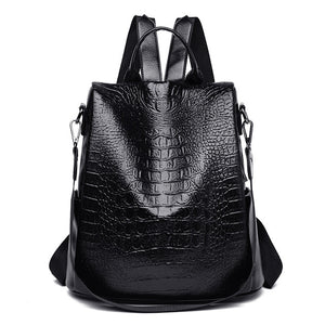 Female Backpack Casual For Women Pu Leather Backp Pack  Shoulder Cross Bags Travel School